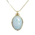 Pendant #1 clay faux opal + 18 inch gold plated...