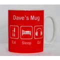 Eat Sleep DJ Mug Can Personalise Great Disc Joc...