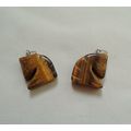 2 Tiger Eye Horse Head Charms Pendants 7/8 inch...