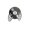 Pin Badge Record Black & White Enameled Metal 3...