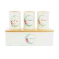 MegaChef 4 Piece Bamboo Lid Iron Canister Set W...