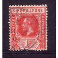 SIERRA LEONE 1912 SG 113 1d CARMINE RED FINE USED