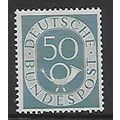 GERMANY REPUBLIC 1951 NUMERAL AND POSTHORN 50pf...