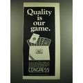 1968 Congress Playing Cards Ad - Quality is our Game