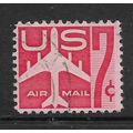 USA 1958 AIR 7c RED SILHOUETTE OF JET AIR LINER...