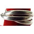 Vintage Three Band Triple Rolling 925 Silver Si...