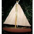 Painted Wood & Fabric Christmas Ornament: SAIL ...