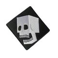 Blockhead Skull Horror Iron On Patch Motif Appl...