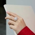 S925 Silver Moissanite Ring Flowers Women's New...