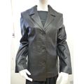 ITALIAN LEATHER LADIES BLACK BLAZER by IMPERO U...