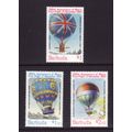 BARBUDA 1983 MANNED FLIGHT SET 3 VALS U/M MINT