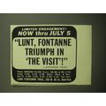 1958 The Visit Play Ad - Limited Engagement! No...