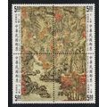 Taiwan Painting by Wang Meng 4v Blocks of 4 199...