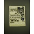 1961 Squibb Vionate for Pets Ad - You can't pul...