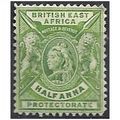 British East Africa 1896 SG65 1/2d Yellow-Green...