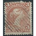 Canada 1868 SG49 3c Red-Brown Good+/Fine Used ....