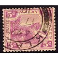FEDERATED MALAY STATES 1922 5c Leaping Tiger Ma...