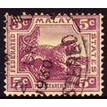 FEDERATED MALAY STATES 1922 5c Leaping Tiger Ma...