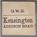 GREAT WESTERN RAILWAY LUGGAGE LABEL - KENSINGTO...