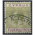 Cyprus 1921 SG95 4 Piastres Olive-Green & Purpl...
