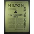 1930 Milton Antiseptic Ad - Milton for the mout...