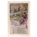 MANY JOYOUS BIRTHDAY HOURS .used vintage postca...