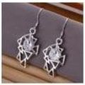 925 Silver Inlay Zircon Drop Earrings