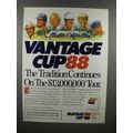 1988 Vantage Cigarette Ad - Golf, Vantage Cup 88