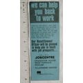 Vintage bookmark - Jobcentre, We can help you b...
