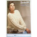 1987 Sunbeam 1226 lacy sweater with crewe neck, DK
