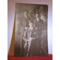 3 YOUNG GENTLEMEN. antique photograph postcard #