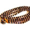 Vintage Czech Necklace 2 Strand Gold Green, Cle...
