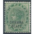 Chamba (ICS) 1887 SG1 1/2a Blue-Green Mounted M...