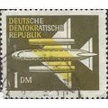 DDR, AIR, Jet plane, airmail, brown & yellow 19...