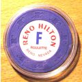 RENO HILTON Casino Roulette Chip - 1981 - Reno,...