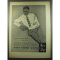 1955 Saks Fifth Avenue Fashion Ad - Saks' cool ...
