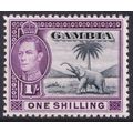 Gambia KGVI 1938-46 1s Slate-Blue Violet Elepha...