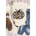 Khaki Thankful Pumpkin Plaid Print Crewneck Gra...