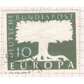 Germany 1957 - 10pfg green/ light blue - Europa...