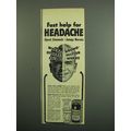 1950 Bromo-Seltzer Medicine Ad - Help Headache