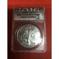 2016 W BURNISHED SILVER EAGLE ANACS SP70 '30TH ...
