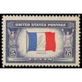 915b, 5¢ France Partial Reverse Printing of Fla...