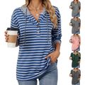 Striped Color Contrast Patchwork Hooded Long Sl...