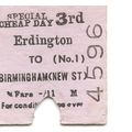 B.R. Edmondson Ticket - Erdington to Birmingham...