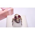 Estate .96ctw Natural Oval Ruby Diamond open Tw...