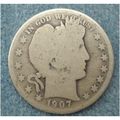1907 D Barber Silver Half Dollar US Coin