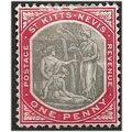 St Kitts-Nevis 1903 SG2 1d Grey-Black & Carmine...