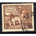 GB 1924 KGV 1 1/2d Brown British Empire Exhibit...