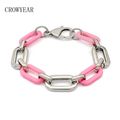 New Women’s Pink & Silver Color Link Fashion Br...