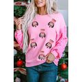 Pink Christmas Nutcracker Graphic Sequin Patchw...
